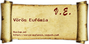 Vörös Eufémia névjegykártya